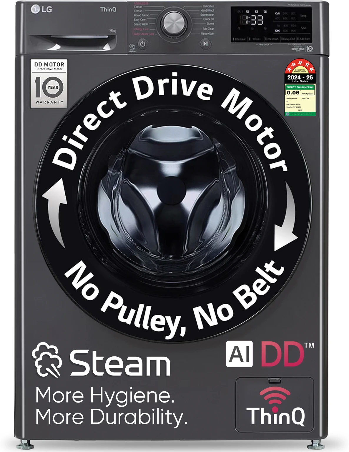 LG 9 kg 5 Star with Al Direct Drive, 6 Motion, Inverter