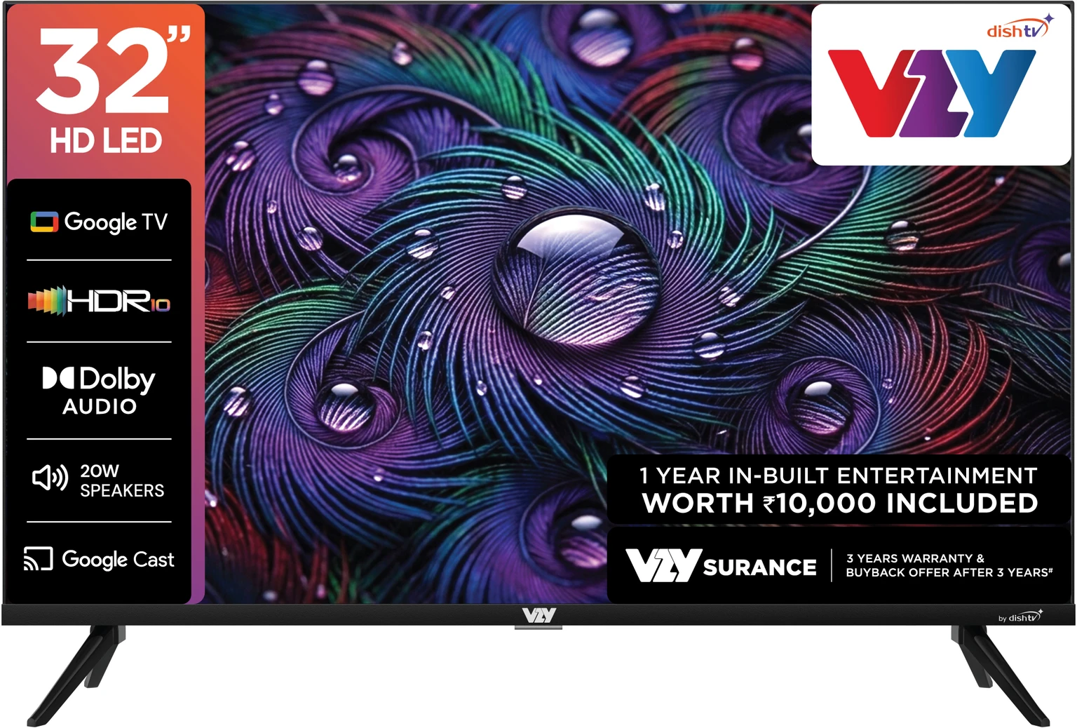 VZY A-Series 80 cm (32 inch) HD Ready LED Smart Google Tv