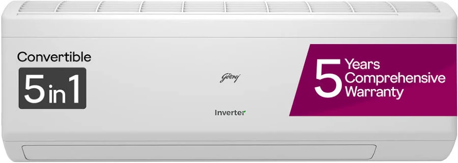 Godrej 2024 Model 1.5 Ton 5 Star Split Inverter 5-in-1 Convertible With Heavy Duty Cooling At Extreme Temperature Ac