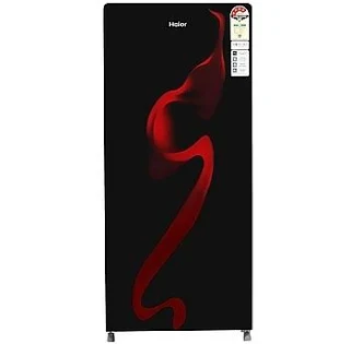 Haier 195 L 4 Star Direct-Cool Single Door Refrigerator (HRD-1954CSG-E, Black Spiral Glass)